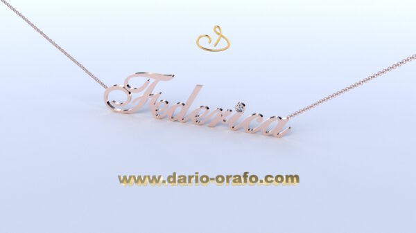 Catenina con Centrale 001 Collana con Nome - immagine 3