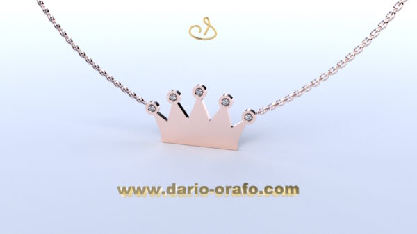 Catenina con Centrale 003 collana con corona - immagine 3