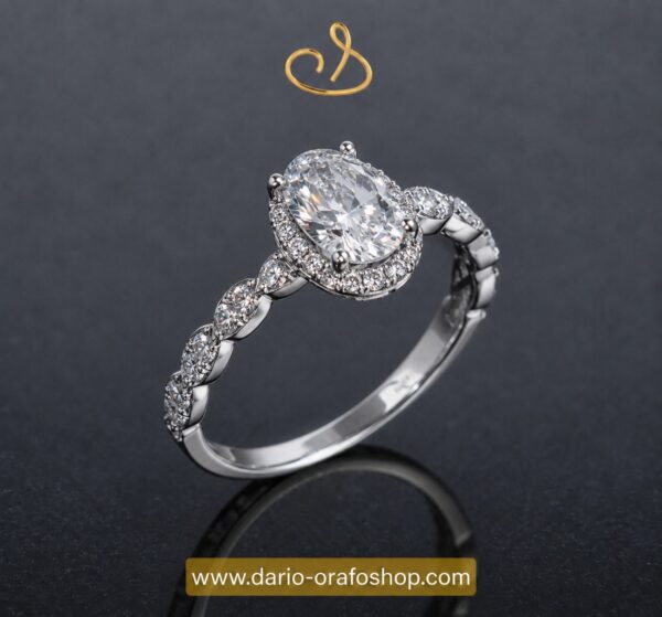 Anello Solitario 115 Diamante Ovale