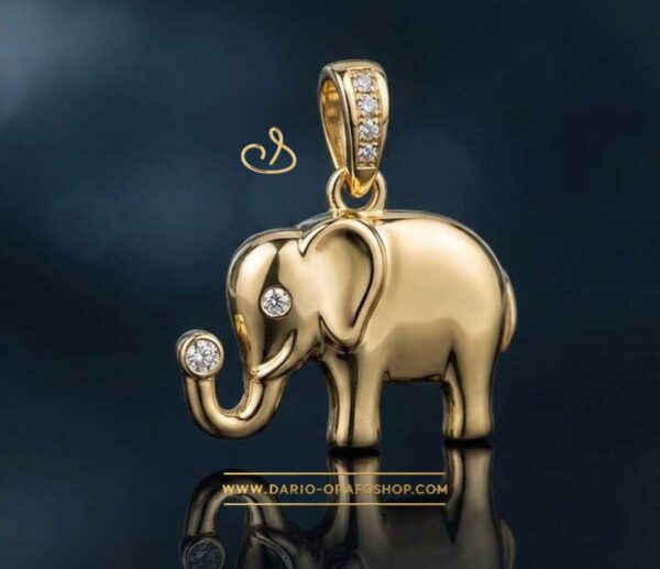 Ciondolo Portafortuna 114 elefante - elefantino con diamanti