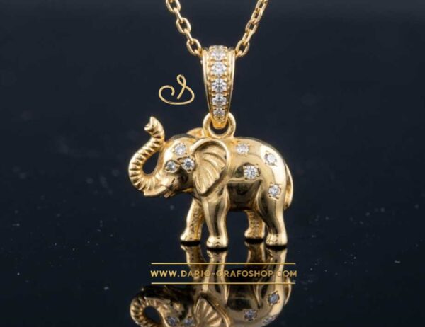 Ciondolo Portafortuna 168 elefante - elefantino con diamanti