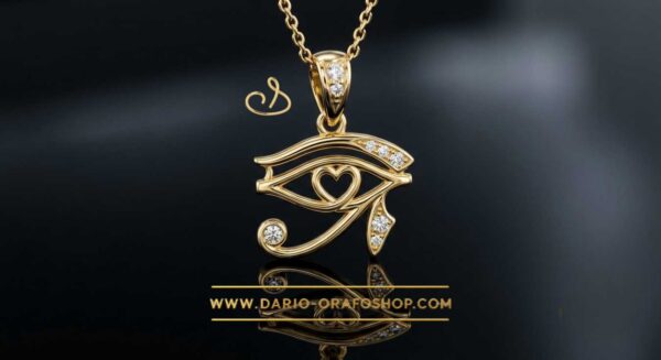 Ciondolo Portafortuna 182 occhio di horus con diamanti