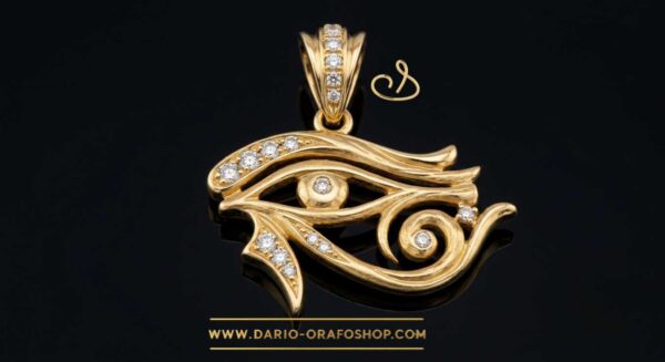 Ciondolo Portafortuna 192 occhio di horus con diamanti