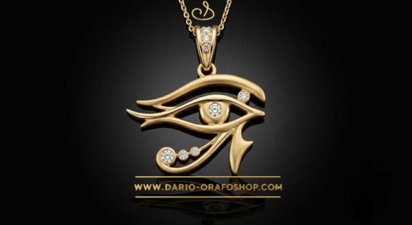 Ciondolo Portafortuna 193 occhio di horus con diamanti